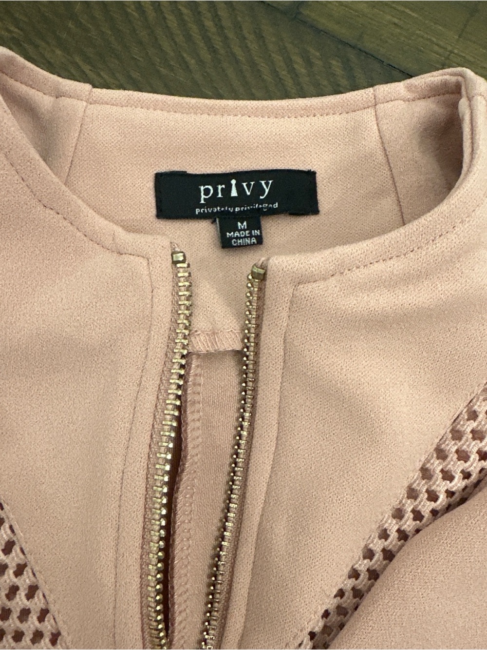privy Blush Pink Ruffle Zip-Front Jacket - Picture 2 of 2